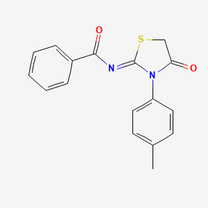 molecular formula C17H14N2O2S B11972010 N-(3-(4-Methylphenyl)-4-oxo-1,3-thiazolidin-2-ylidene)benzamide CAS No. 53514-64-0
