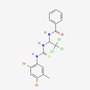 molecular formula C17H14Br2Cl3N3OS B11972027 N-(2,2,2-Tri-CL-1-(((2,4-dibromo-5-methylanilino)carbothioyl)amino)ET)benzamide CAS No. 303062-98-8
