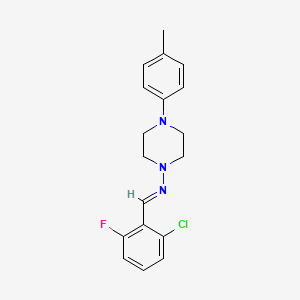 molecular formula C18H19ClFN3 B11972057 N-(2-Chloro-6-fluorobenzylidene)-4-(4-methylphenyl)-1-piperazinamine 
