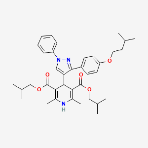 molecular formula C37H47N3O5 B11972095 Diisobutyl 4-{3-[4-(isopentyloxy)phenyl]-1-phenyl-1H-pyrazol-4-YL}-2,6-dimethyl-1,4-dihydro-3,5-pyridinedicarboxylate 