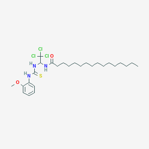 molecular formula C26H42Cl3N3O2S B11972184 N-(2,2,2-Trichloro-1-(((2-methoxyanilino)carbothioyl)amino)ethyl)hexadecanamide CAS No. 302904-24-1