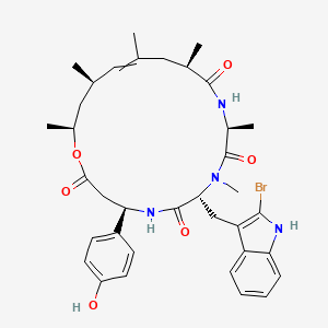 (4R,7R,10S,13R,17R,19S)-7-[(2-bromo-1H-indol-3-yl)methyl]-4-(4-hydroxyphenyl)-8,10,13,15,17,19-hexamethyl-1-oxa-5,8,11-triazacyclononadec-15-ene-2,6,9,12-tetrone