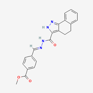 molecular formula C21H18N4O3 B11972319 methyl 4-{(E)-[(4,5-dihydro-1H-benzo[g]indazol-3-ylcarbonyl)hydrazono]methyl}benzoate 