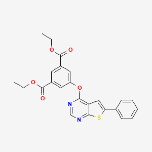 molecular formula C24H20N2O5S B11972322 Diethyl 5-((6-phenylthieno(2,3-D)pyrimidin-4-YL)oxy)isophthalate 