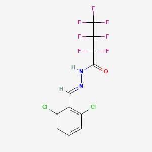 molecular formula C11H5Cl2F7N2O B11972359 N-(2,6-Dichlorobenzylidene)-2,2,3,3,4,4,4-heptafluorobutanehydrazonic acid 