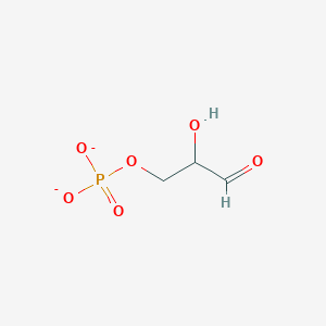 molecular formula C3H5O6P-2 B1197240 Glyceraldehyde 3-phosphate CAS No. 10030-19-0