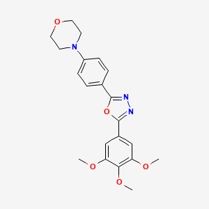 molecular formula C21H23N3O5 B1197242 4-[4-[5-(3,4,5-Trimethoxyphenyl)-1,3,4-oxadiazol-2-yl]phenyl]morpholine 