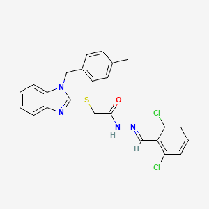 molecular formula C24H20Cl2N4OS B11972491 N'-[(E)-(2,6-dichlorophenyl)methylidene]-2-{[1-(4-methylbenzyl)-1H-benzimidazol-2-yl]sulfanyl}acetohydrazide 