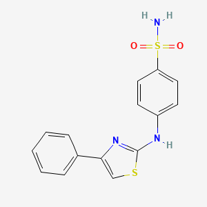 molecular formula C15H13N3O2S2 B1197250 4-[(4-Phenyl-2-thiazolyl)amino]-benzenesulfonamide CAS No. 66121-82-2