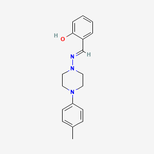molecular formula C18H21N3O B11972620 2-(((4-(4-Methylphenyl)-1-piperazinyl)imino)methyl)phenol 