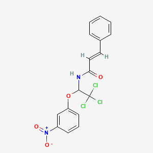 molecular formula C17H13Cl3N2O4 B11972658 3-Phenyl-N-(2,2,2-trichloro-1-(3-nitrophenoxy)ethyl)acrylamide 