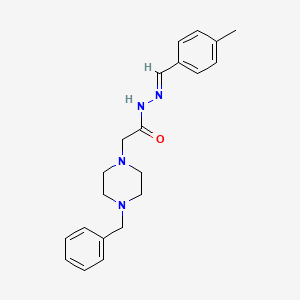 molecular formula C21H26N4O B11972694 2-(4-benzyl-1-piperazinyl)-N'-[(E)-(4-methylphenyl)methylidene]acetohydrazide 