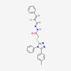 molecular formula C26H22ClN5OS B11972749 N'-[(1E,2Z)-2-chloro-3-phenylprop-2-en-1-ylidene]-2-{[5-(4-methylphenyl)-4-phenyl-4H-1,2,4-triazol-3-yl]sulfanyl}acetohydrazide 