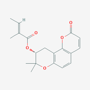 [(9R)-8,8-dimethyl-2-oxo-9,10-dihydropyrano[2,3-h]chromen-9-yl] (E)-2-methylbut-2-enoate
