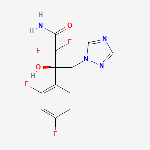 molecular formula C12H10F4N4O2 B1197282 (3R)-3-(2,4-difluorophenyl)-2,2-difluoro-3-hydroxy-4-(1,2,4-triazol-1-yl)butanamide 