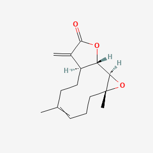 molecular formula C15H20O3 B1197285 (1S,2R,4R,11S)-4,8-Dimethyl-12-methylidene-3,14-dioxatricyclo[9.3.0.02,4]tetradec-7-en-13-one 