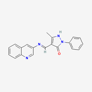 molecular formula C20H16N4O B1197287 5-甲基-2-苯基-4-[(3-喹啉氨基)亚甲基]-3-吡唑啉酮 
