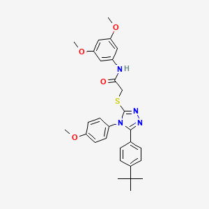 molecular formula C29H32N4O4S B11972913 2-{[5-(4-tert-butylphenyl)-4-(4-methoxyphenyl)-4H-1,2,4-triazol-3-yl]sulfanyl}-N-(3,5-dimethoxyphenyl)acetamide 