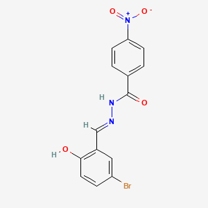 molecular formula C14H10BrN3O4 B11972964 N'-(5-bromo-2-hydroxybenzylidene)-4-nitrobenzohydrazide CAS No. 41377-51-9