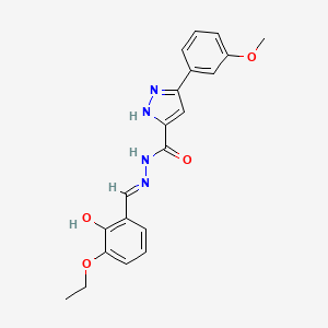 molecular formula C20H20N4O4 B11973010 N'-(3-Ethoxy-2-hydroxybenzylidene)-5-(3-methoxyphenyl)-1H-pyrazole-3-carbohydrazide CAS No. 302917-83-5