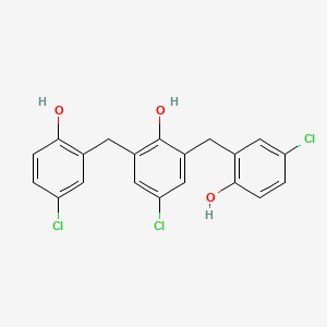molecular formula C20H15Cl3O3 B1197310 4-Chloro-2,6-bis[(5-chloro-2-hydroxyphenyl)methyl]phenol CAS No. 6642-07-5