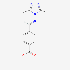 molecular formula C13H14N4O2 B11973112 Methyl 4-(((3,5-dimethyl-4H-1,2,4-triazol-4-YL)imino)methyl)benzoate 