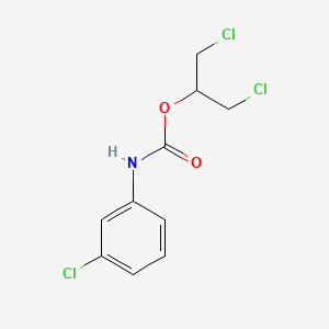 molecular formula C10H10Cl3NO2 B11973119 2-Chloro-1-(chloromethyl)ethyl 3-chlorophenylcarbamate CAS No. 2612-07-9