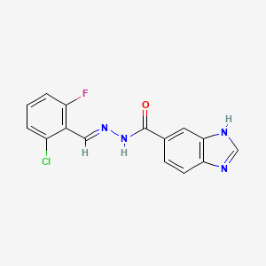 molecular formula C15H10ClFN4O B11973144 N'-(2-Chloro-6-fluorobenzylidene)-1H-benzimidazole-6-carbohydrazide 