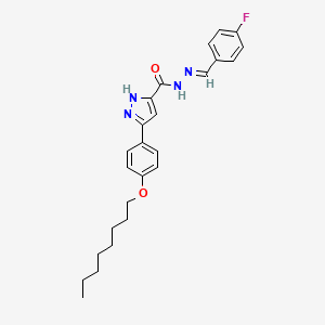 molecular formula C25H29FN4O2 B11973156 N'-(4-Fluorobenzylidene)-3-(4-(octyloxy)phenyl)-1H-pyrazole-5-carbohydrazide CAS No. 303106-73-2