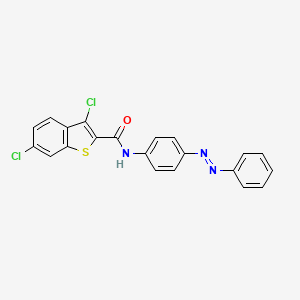 molecular formula C21H13Cl2N3OS B11973231 3,6-Dichloro-N-(4-(phenyldiazenyl)phenyl)-1-benzothiophene-2-carboxamide CAS No. 331948-58-4