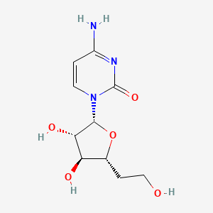 molecular formula C10H15N3O5 B1197331 1-(5-Deoxy-beta-arabino-hexofuranosyl)cytosine CAS No. 88238-38-4