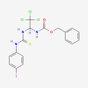 molecular formula C17H15Cl3IN3O2S B11973629 Benzyl 2,2,2-trichloro-1-{[(4-iodoanilino)carbothioyl]amino}ethylcarbamate 