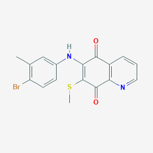molecular formula C17H13BrN2O2S B1197364 6-[N-(4-Bromo-3-methylphenyl)amino]-7-methylthio-5,8-quinolinedione 