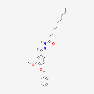 molecular formula C25H34N2O3 B11973647 N'-{(E)-[4-(benzyloxy)-3-methoxyphenyl]methylidene}decanehydrazide 