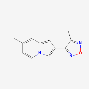 molecular formula C12H11N3O B1197370 3-Methyl-4-(7-methyl-2-indolizinyl)-1,2,5-oxadiazole 
