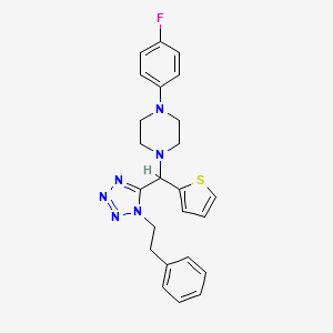 molecular formula C24H25FN6S B1197371 1-(4-Fluorophenyl)-4-[[1-(2-phenylethyl)-5-tetrazolyl]-thiophen-2-ylmethyl]piperazine 