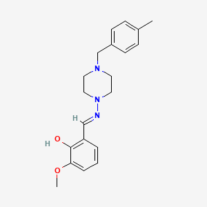molecular formula C20H25N3O2 B11973730 2-Methoxy-6-(((4-(4-methylbenzyl)-1-piperazinyl)imino)methyl)phenol 