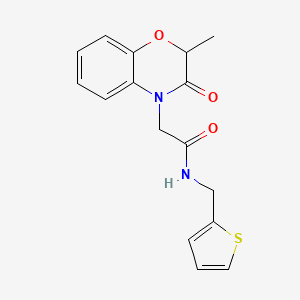 molecular formula C16H16N2O3S B1197374 2-(2-methyl-3-oxo-1,4-benzoxazin-4-yl)-N-(thiophen-2-ylmethyl)acetamide 