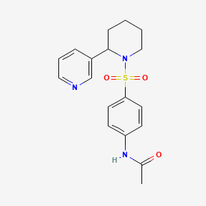molecular formula C18H21N3O3S B1197377 N-(4-{[2-(pyridin-3-yl)piperidin-1-yl]sulfonyl}phenyl)acetamide 