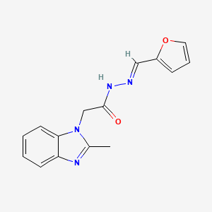 molecular formula C15H14N4O2 B11973792 N'-(2-Furylmethylene)-2-(2-methyl-1H-benzimidazol-1-YL)acetohydrazide CAS No. 303093-86-9
