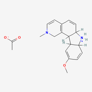 B1197384 10-Methoxy-2-methyl-7H-pyrido(4,3-c)carbazolium acetate CAS No. 72250-43-2