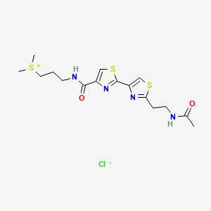 molecular formula C16H23ClN4O2S3 B1197385 (3-(2'-(2-Acetamidoethyl)-[2,4'-bithiazole]-4-carboxamido)propyl)dimethylsulfoniumchloride CAS No. 76275-84-8
