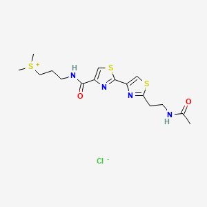 molecular formula C16H23ClN4O2S3 B1197385 (3-(((2'-(2-(Acetylamino)ethyl)(2,4'-bithiazol)-4-yl)carbonyl)amino)propyl)dimethylsulfonium chloride CAS No. 76275-84-8