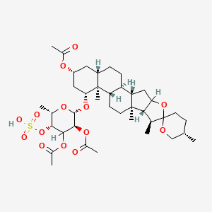 molecular formula C39H60O14S B1197393 Brisbagenin fucoside-4-(hydrogen sulfate) triacetate CAS No. 151589-16-1
