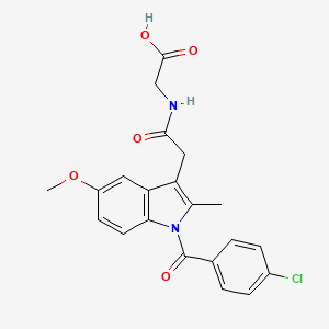 molecular formula C21H19ClN2O5 B1197397 N-((1-(p-Chlorobenzoyl)-5-methoxy-2-methyl-1H-indol-3-yl)acetyl)glycine CAS No. 2854-21-9