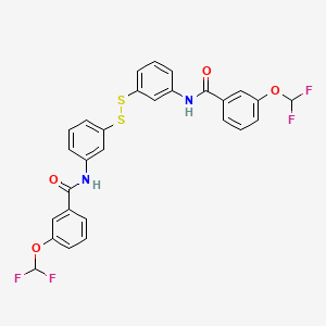 molecular formula C28H20F4N2O4S2 B11973980 3-(DI-F-Meo)-N-(3-((3-((3-(difluoromethoxy)benzoyl)amino)PH)dithio)PH)benzamide CAS No. 303095-36-5