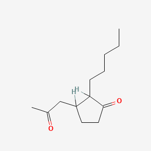 molecular formula C13H22O2 B1197399 Cyclopentanone, 3-(2-oxopropyl)-2-pentyl- CAS No. 40942-73-2