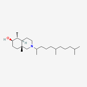 B1197404 6-Isoquinolinol, decahydro-5,8a-dimethyl-2-(1,5,9-trimethyldecyl)- CAS No. 104905-12-6