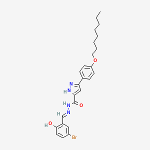 molecular formula C25H29BrN4O3 B11974091 N'-(5-Bromo-2-hydroxybenzylidene)-5-(4-(octyloxy)phenyl)-1H-pyrazole-3-carbohydrazide CAS No. 302918-21-4