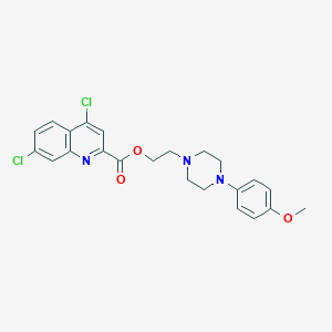 molecular formula C23H23Cl2N3O3 B11974187 2-(4-(4-Methoxyphenyl)-1-piperazinyl)ethyl 4,7-dichloro-2-quinolinecarboxylate CAS No. 883817-28-5
